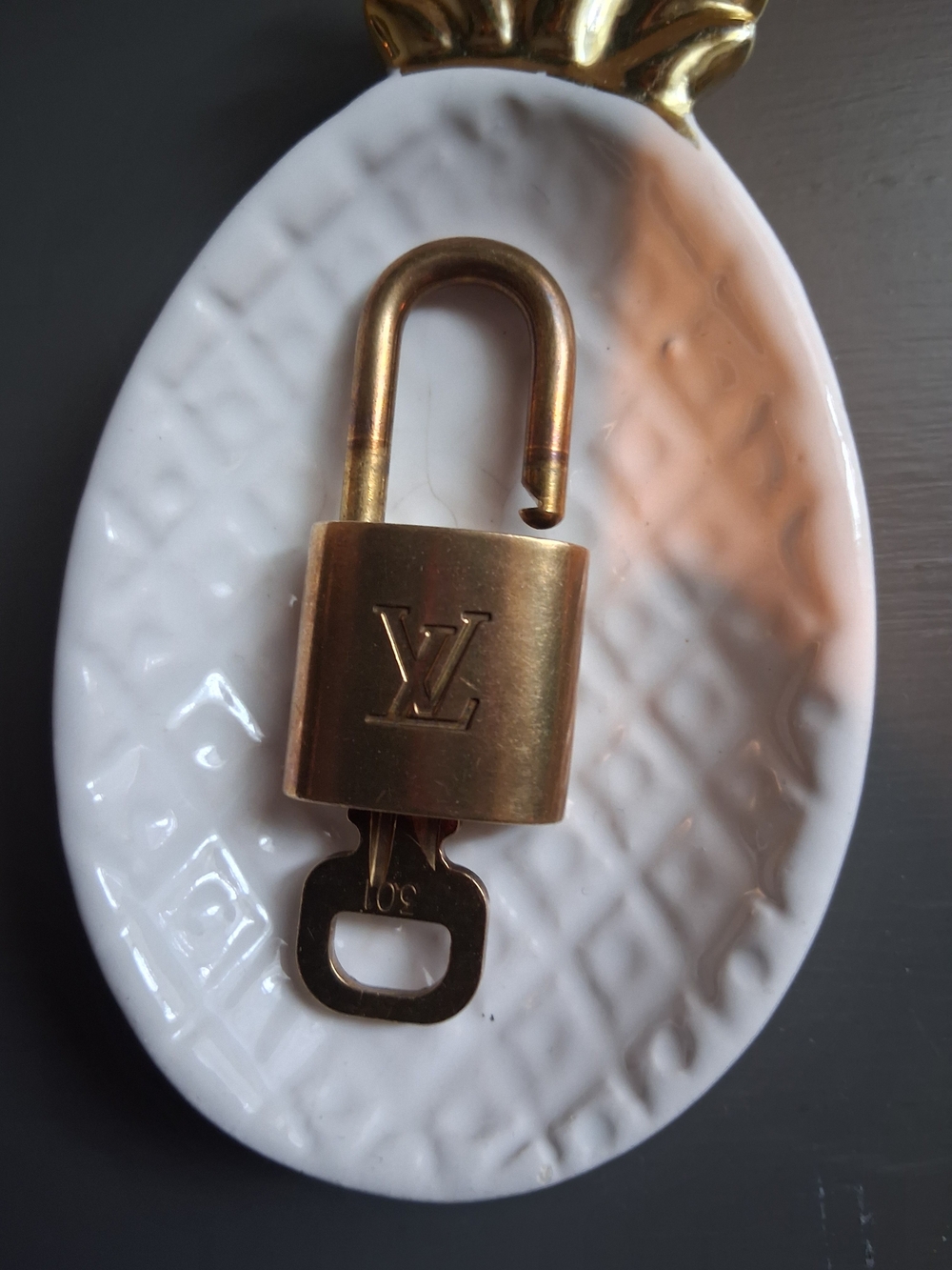 Louis Vuitton Gold Padlock with Key